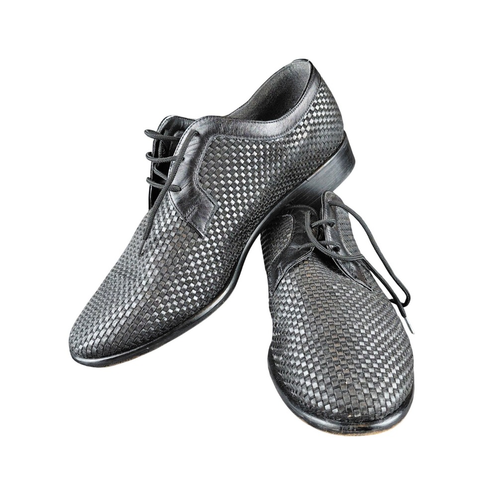 Supadance Mens Woven Leather Ballroom Dance Shoes Black Made in England Size 8.5
